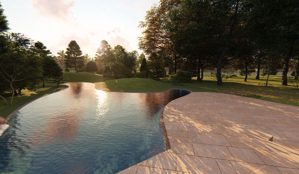 bassin de jardin en 3D